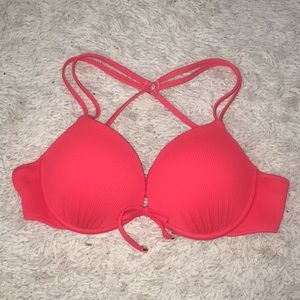 Red Push Up Bikini Top